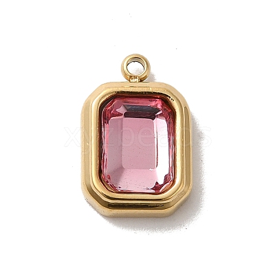 High Polished 304 Stainless Steel Glass Pendants STAS-L022-062G-06-1