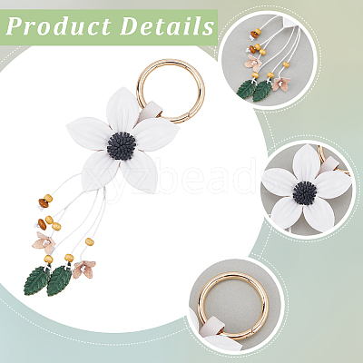 Leather and Alloy Keychain HJEW-WH20022-04A-01-1