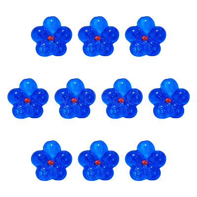 10Pcs Transparent Handmade Bumpy Lampwork Beads LAMP-TADJ0001-48B-1