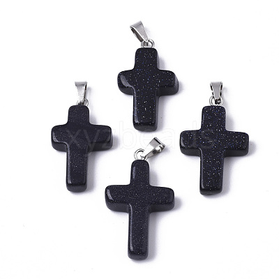 Synthetic Blue Goldstone Pendants G-J354-03A-1