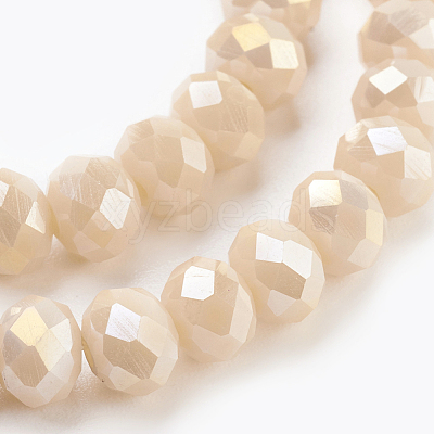 Electroplate Glass Beads Strands GLAA-K027-FR-B01-1