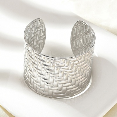 304 Stainless Steel Cuff Bangles for Women BJEW-Z096-05P-1