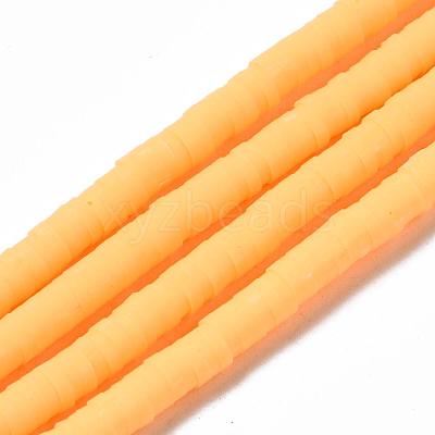 Flat Round Handmade Polymer Clay Bead Spacers CLAY-R067-3.0mm-15-1