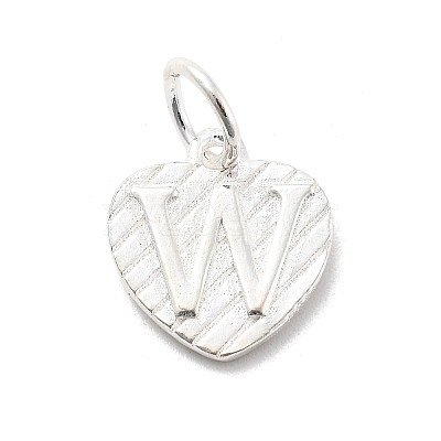 925 Sterling Silver Heart with Capital Letter Charms STER-S009-13W-S-1