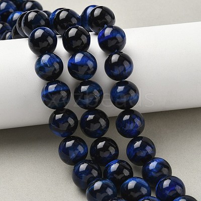Natural Tiger Eye Bead Strands G-P230-08-B-14mm-1