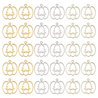 30Pcs 3 Colors Autumn Plating Alloy Open Back Bezel Pendants FIND-CA0007-79-1