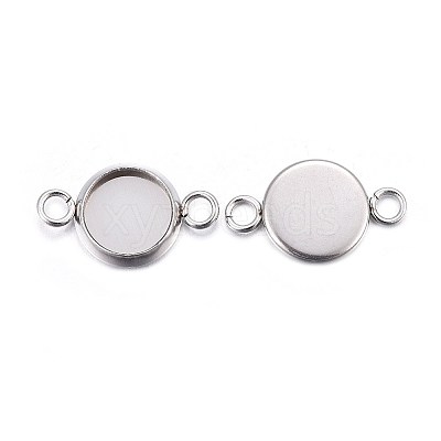 Non-Tarnish 304 Stainless Steel Cabochon Connector Settings X-STAS-F191-15P-A-1