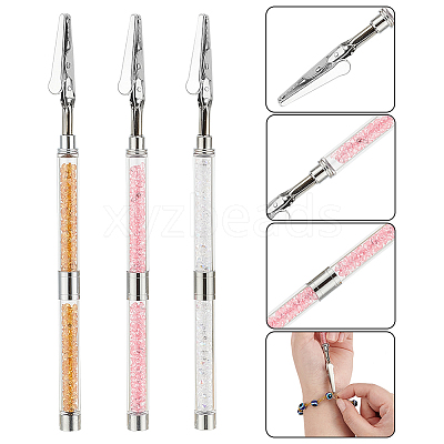3Pcs 3 Colors Iron Alligator Memo Clips AJEW-WR0002-29-1