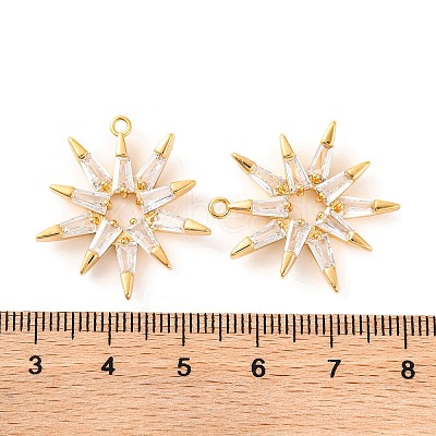 Brass Micro Pave Clear Cubic Zirconia Pendants KK-U017-10A-G-1