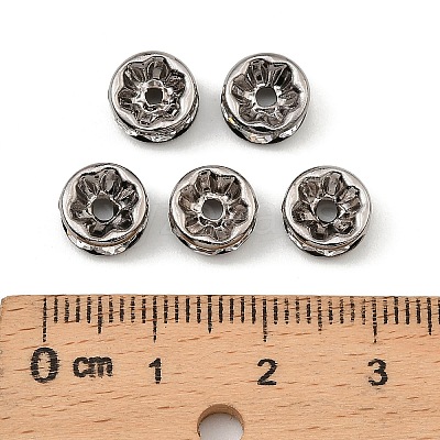 Brass Rhinestone Spacer Beads X-RB-A014-Z8mm-01B-NF-1