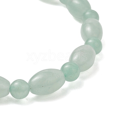 2Pcs 2 Styles  Natural Green Aventurine Beaded Stretch Bracelets for Couple BJEW-JB13416-02-1