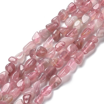 Natural Madagascar Rose Quartz Beads Strands G-P497-01A-02-1