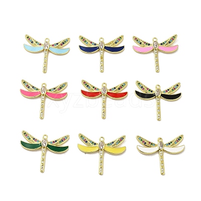 Rack Plating Brass Cubic Zirconia Pendants KK-Q803-03-1