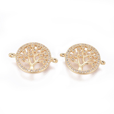 Brass Micro Pave Cubic Zirconia Links ZIRC-E113-04G-01-1