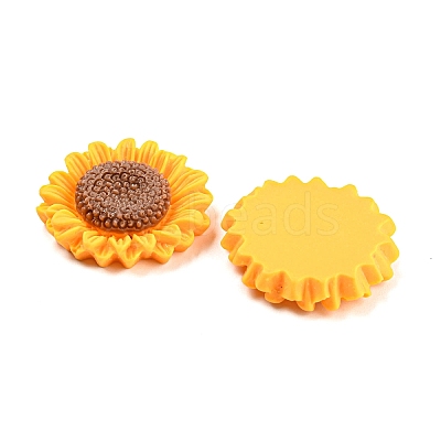 Opaque Resin Flower Cabochons RESI-H151-05A-1
