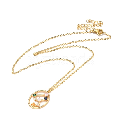 Colorful Cubic Zirconia Constellation Pendant Necklace LS-NJEW-H166-01H-1
