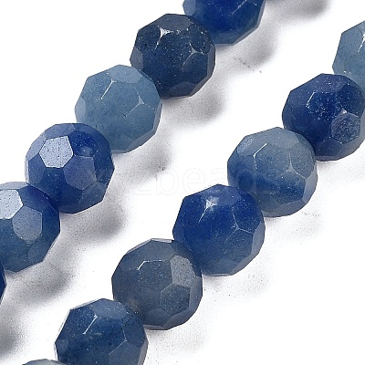 Dyed & Heated Natural Blue Aventurine Beads Strands G-C150-B05-01-1