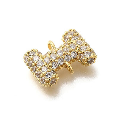 Brass Micro Pave Cubic Zirconia Letter Links KK-I717-04I-1