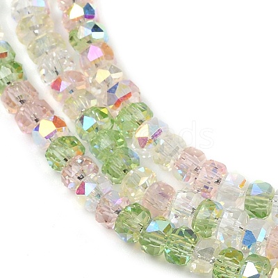 Electroplate Glass Beads Strands X-EGLA-B011-04A-04-1