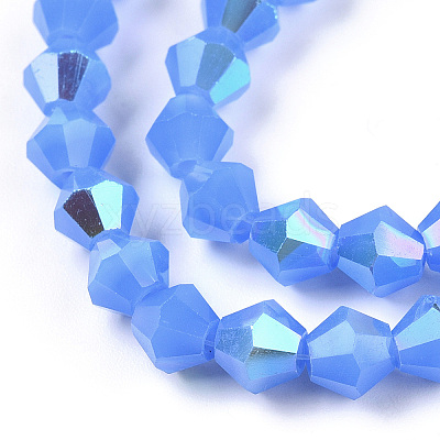 Imitation Jade Electroplate Glass Beads Strands EGLA-A039-J6mm-L04-1