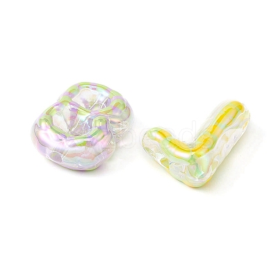 20Pcs UV Plating Transparent Acrylic Beads OACR-YW0001-58-1