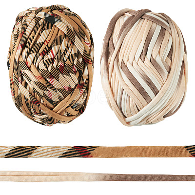 2 Skeins 2 Styles Polyester Cloth Yarn OCOR-TA0003-72-1