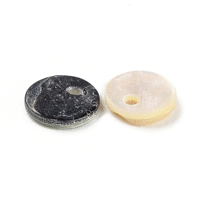 Natural Akoya Shell Flat Round Charms BSHE-Z003-39B-1