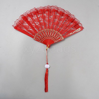 Plastic & Cloth Folding Fans AJEW-WH20020-161A-1