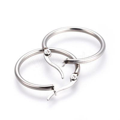 Tarnish Resistant 201 Stainless Steel Hoop Earrings EJEW-A052-19B-P-1