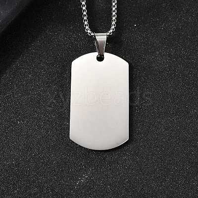 304 Stainless Steel Blank Pendant Necklaces NJEW-P329-04A-P-1
