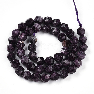 Dyed Natural Sesame Jasper Beads Strands G-T139-8mm-47K-1