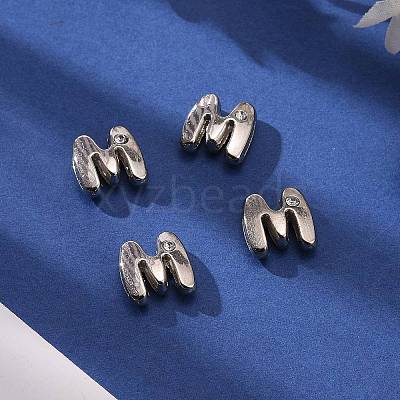 Letter Slider Beads for Watch Band Bracelet Making X-ALRI-O012-M-NR-1