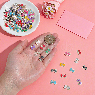 90Pcs 15 Styles Alloy Enamel Charms ENAM-WR0001-23-1