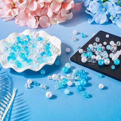Transparent & Opaque Acrylic Bead OACR-TAC0002-08C-1