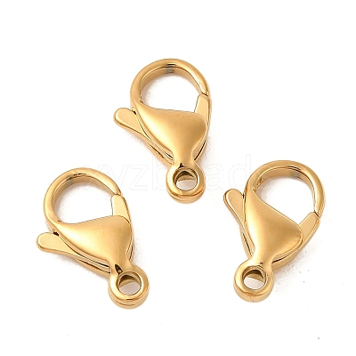 Ion Plating(IP) 304 Stainless Steel Lobster Claw Clasps Hand Polished STAS-AB13-G-01-1