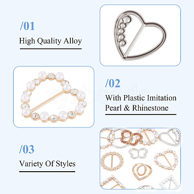 12Pcs 12 Styles Alloy Buckles AJEW-TA0003-44-1