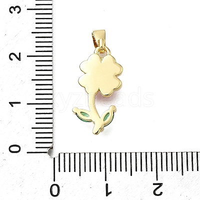 Brass Micro Pave Cubic Zirconia Pendants KK-V002-24G-03-1