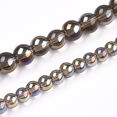 Electroplate Transparent Glass Beads Strands GLAA-T032-T6mm-AB02-1
