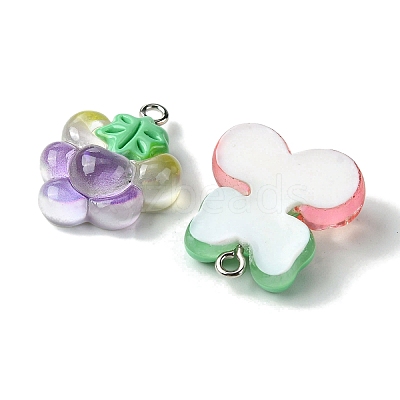 Gradient Color Translucent Resin Pendants RESI-P039-02C-1