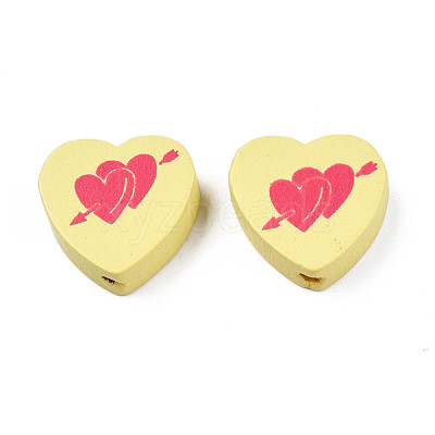 Spray Painted Maple Wood Beads WOOD-Q030-88-1