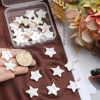 30Pcs Natural Freshwater Shell Pendants FIND-BBC0002-65-1
