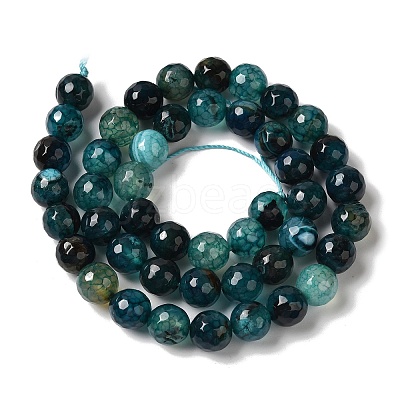 Dyed & Heated Natural Dragon Veins Agate Beads Strands G-P539-A01-28-1