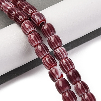 Handmade Lampwork Chevron Beads Strands X-LAMP-K041-01B-02-1