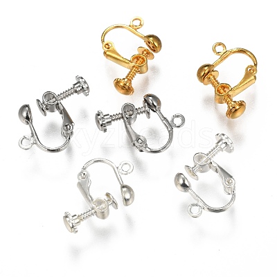 Brass Screw-Back Earring with Loop X-EC143-M-1