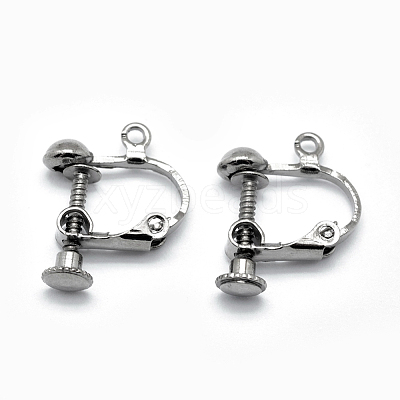 Brass Screw On Clip-on Earring Findings KK-L164-01B-1