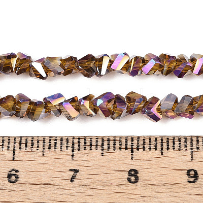 Electroplate Transparent Glass Beads Strands GLAA-N021-4mm-07-1