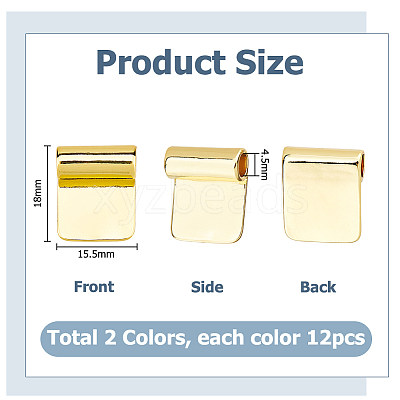 24Pcs 2 Colors Rack Plating Brass Glue-on Flat Pad Bails KK-HS0014-94-1