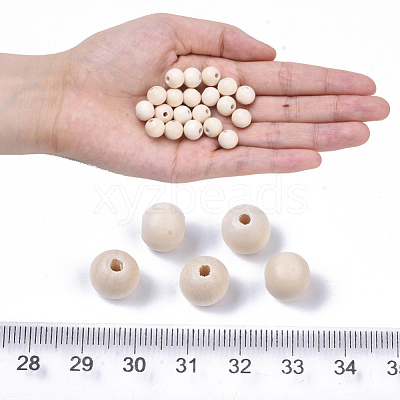 Natural Unfinished Wood Beads X-WOOD-S651-A10mm-LF-1