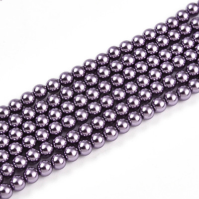 Baking Paint Pearlized Glass Pearl Bead Strands HY-N002-3mm-A14-1