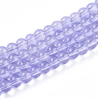 Baking Paint Transparent Glass Beads Strands DGLA-N006-6mm-06-1